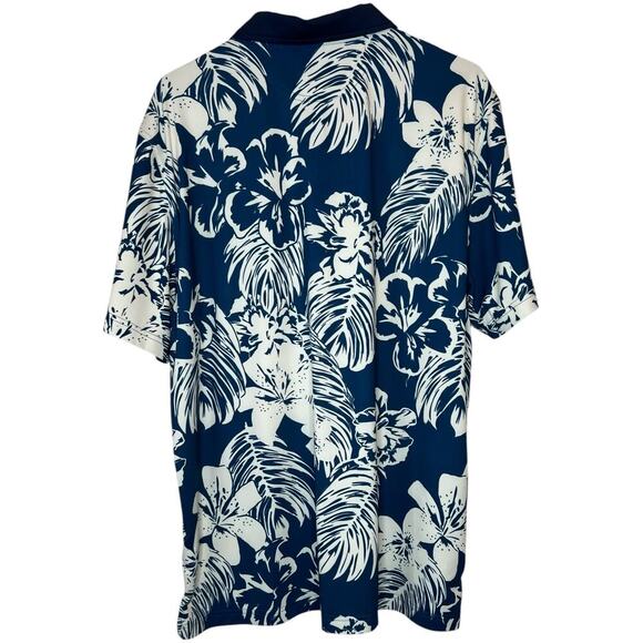 chubbies Light Weight Performance Golf Polo Hawaiian Print in Blue Men's XL - Picture 2 of 13